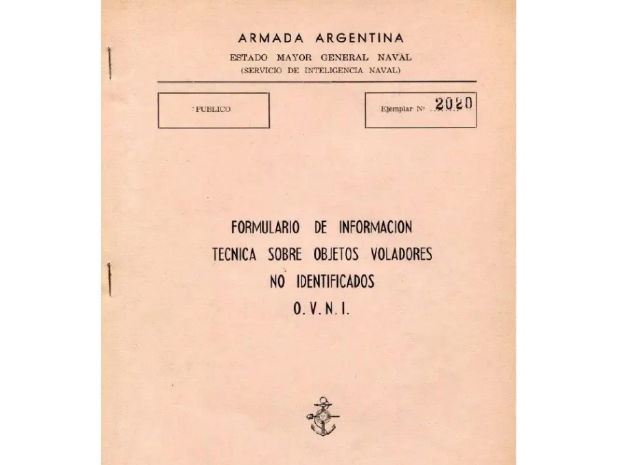 Formulario OVNI de la Armada Argentina, 1962.